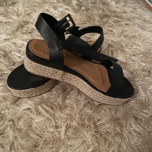 BAMBOO Black platform Wedges